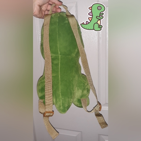 Yuruyuru Saurus Green Dinosaur T-Rex Plush Backpack 14" Adjustable Straps *Rwar* - Picture 4 of 8